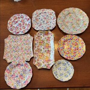 Floral Patterned Decorative Plates Set great for wall display!